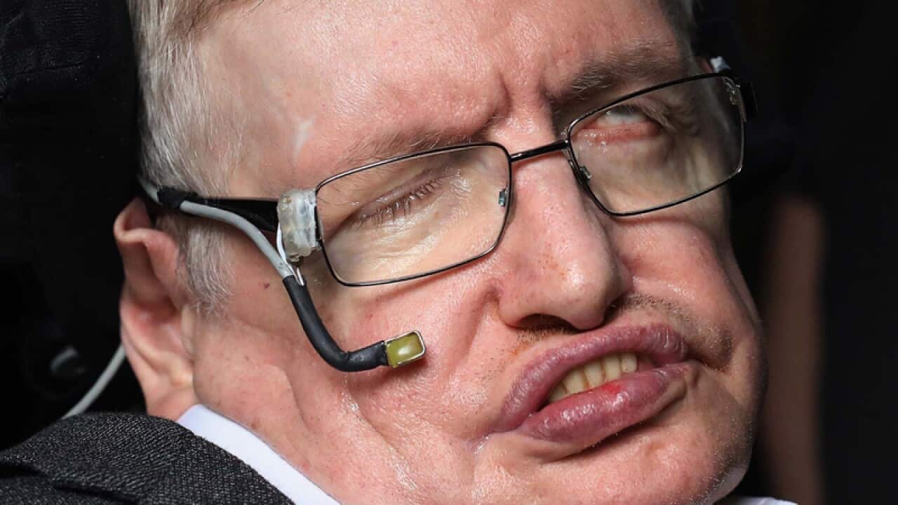 Professor Stephen Hawking at The Royal Society in London