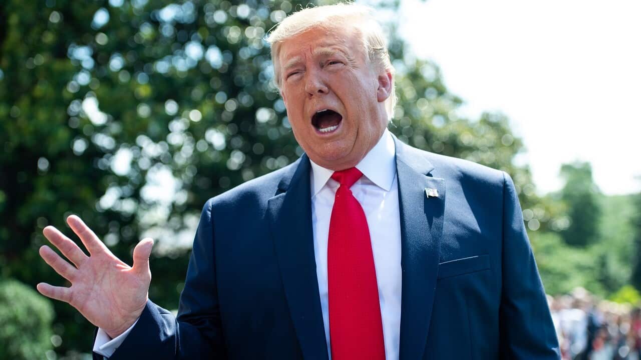 US President Donald Trump speaks to the media this week.