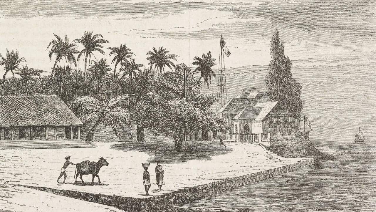 Mahe port, Malabar, by Jacques Guiaud