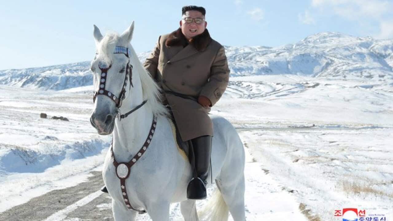 One of the images of Kim Jong-un.