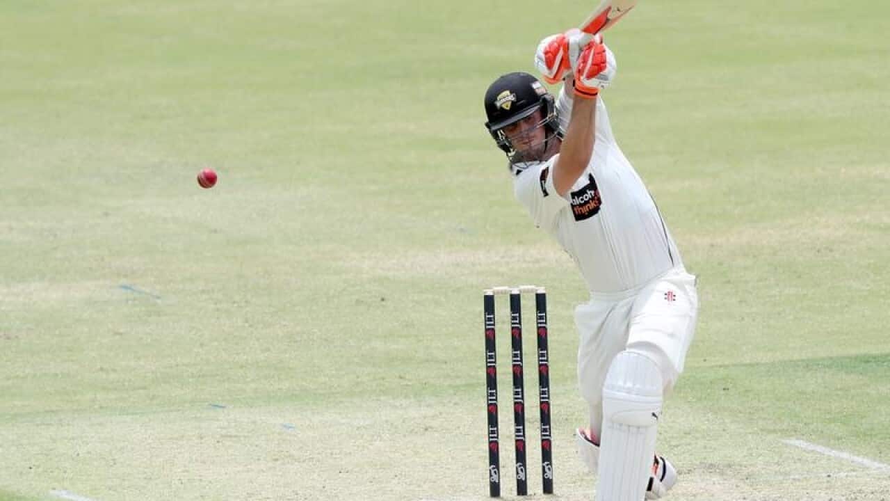 Mitch Marsh of Western Australia plays a shot during day 1.