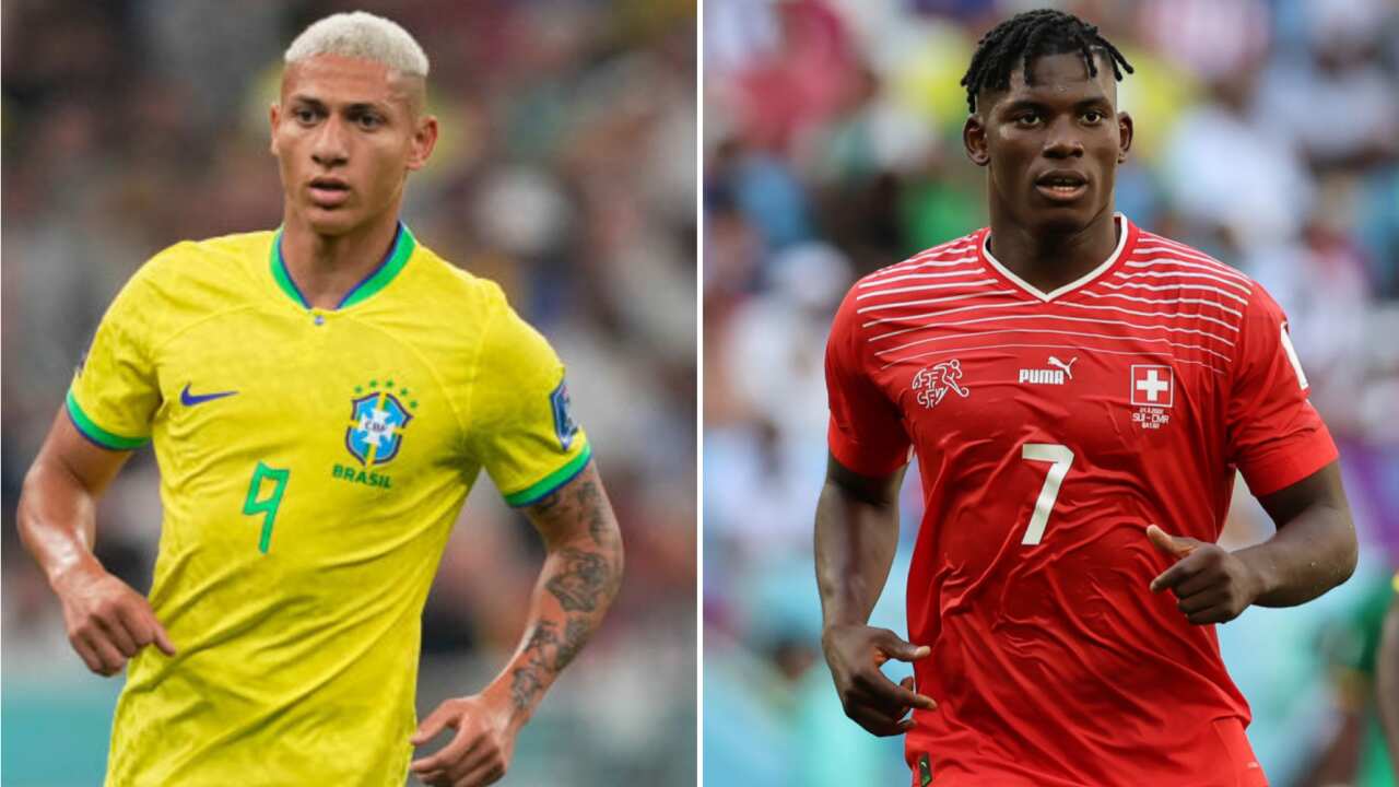Brazil's Richarlison and Breel Embolo of Switzerland