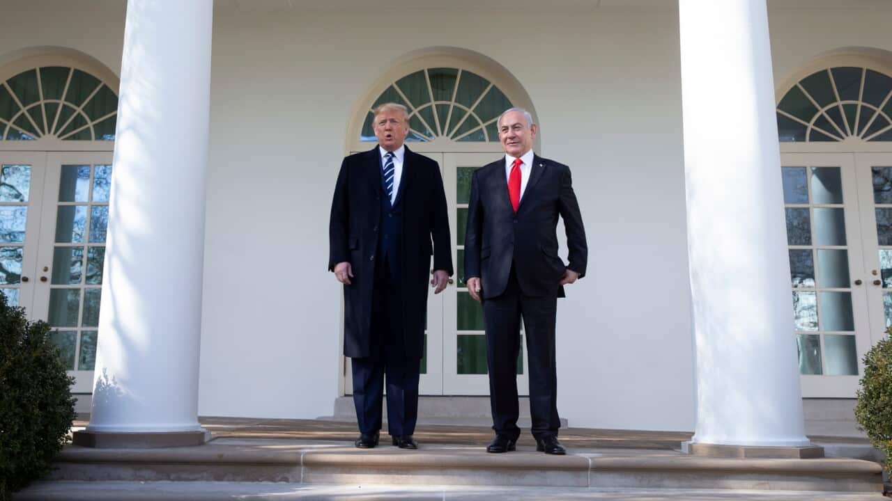 US President Donald Trump and Prime Minister of Israel Benjamin Netanyahu at the White House