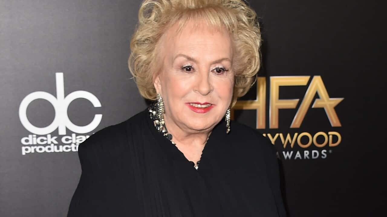 FILE - In this Nov. 1, 2015 file photo, Doris Roberts arrives at the Hollywood Film Awards in Beverly Hills, Calif.