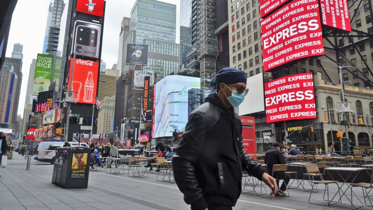 New York's Times Square on 17 March, 2020.