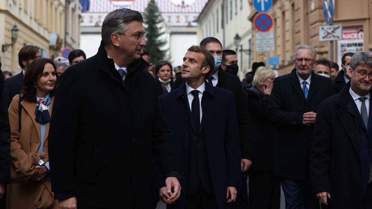 Andrej Plenkovic Emmanuel Macron Zagreb