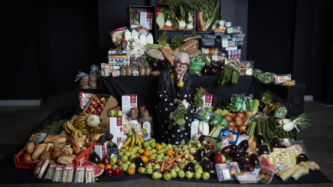 OzHarvest Founder, Ronni Kahn AO, with 298kg of rescued food.