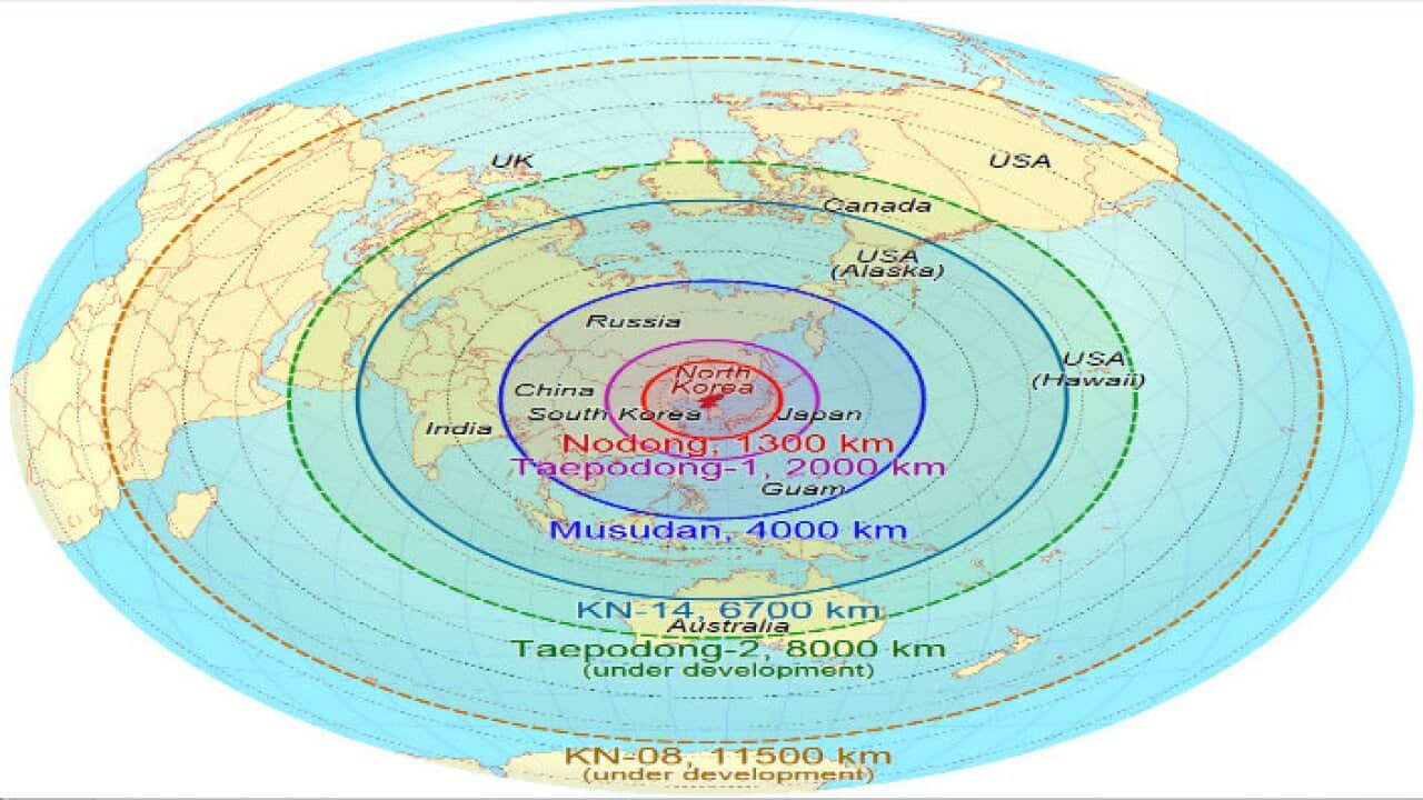 North Korea's missile ranges