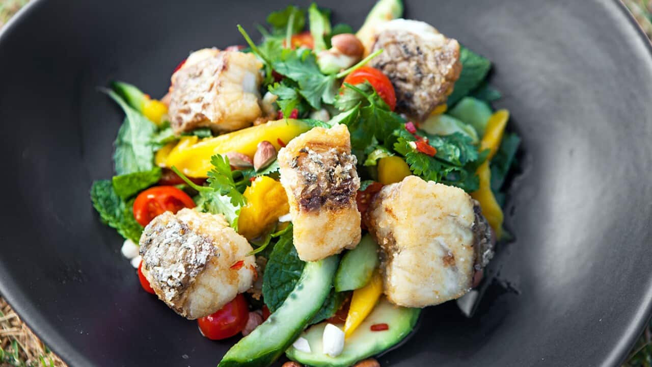 Vietnamese barramundi salad