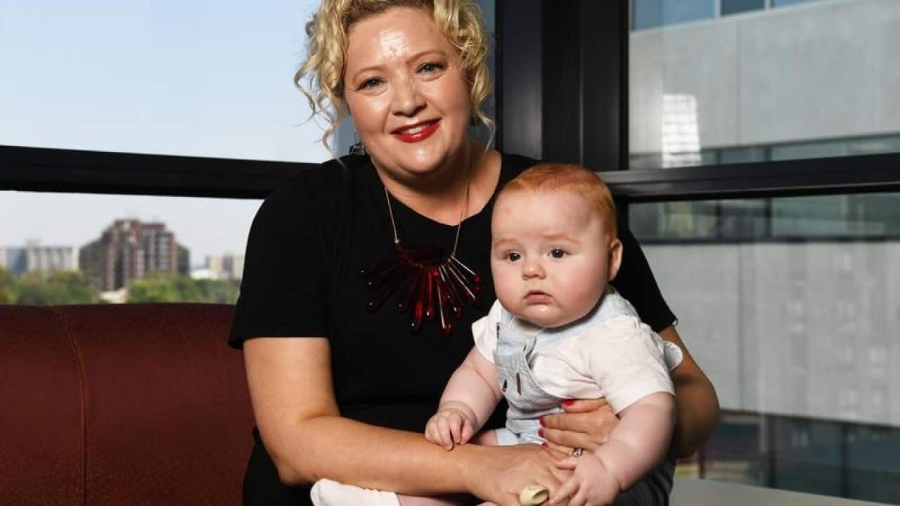 Jill Hennessy with William Bonner at the Royal Women's Hospital