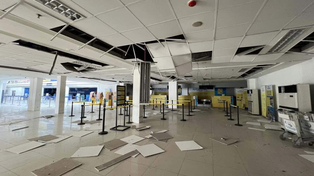 General Santos City Airport was damaged after a magnitude 7.8 earthquake.