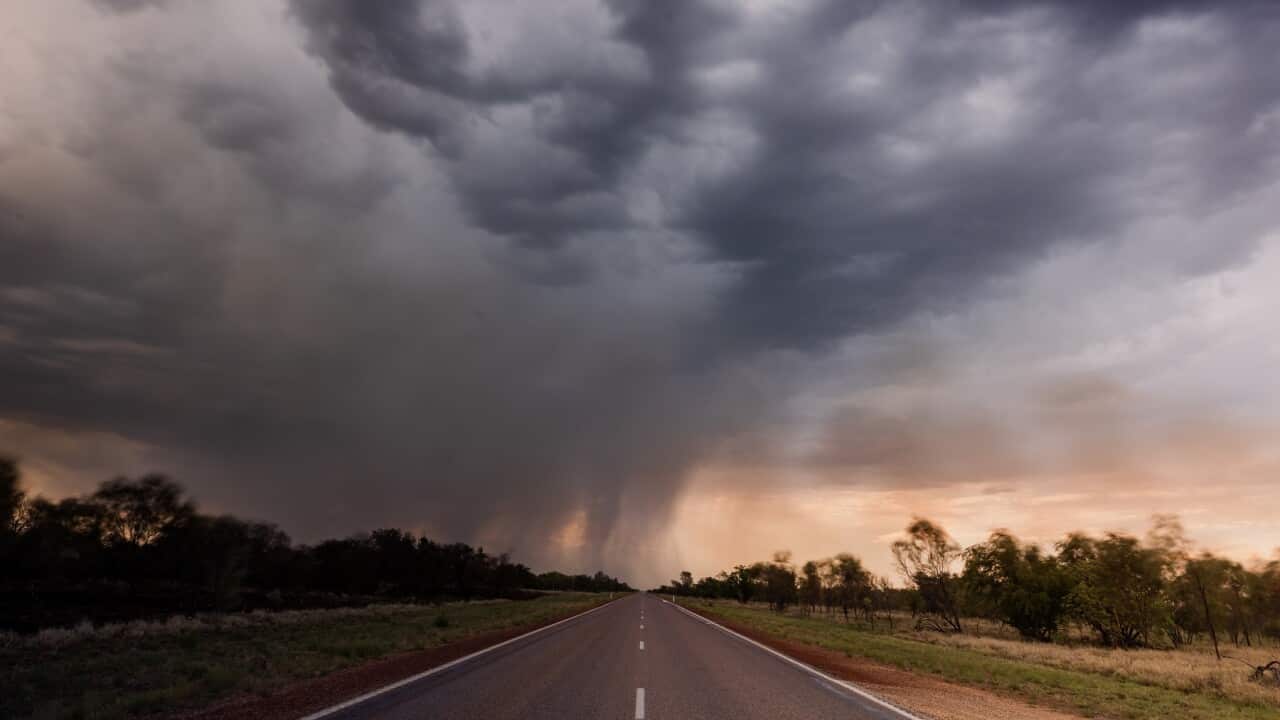 Una tempesta in un'area remota del Western Australia.