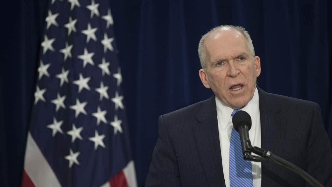 Director of Central Intelligence Agency John Brennan takes questions from reporters. (AFP/Getty)