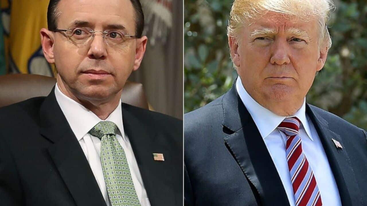 Deputy Attorney General Rod Rosenstein and President Donald Trump