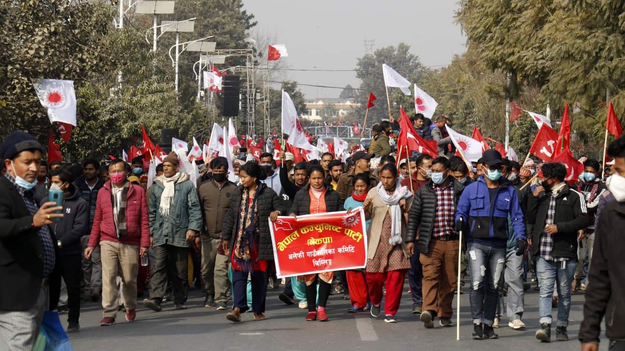 Anti-prime minister protest held in Nepal, led by Prachanda and Madhav Nepal.