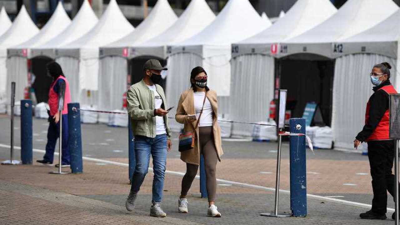Members of the public at the Qudos Bank Arena NSW Health COVID-19 Vaccination Centre in Sydney, Wednesday, 15 September, 2021.