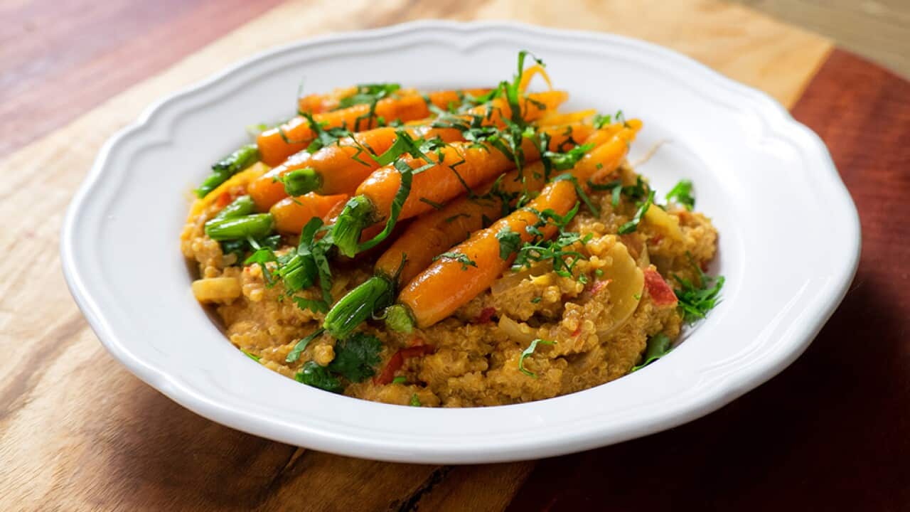 Goan quinoa with star anise carrots