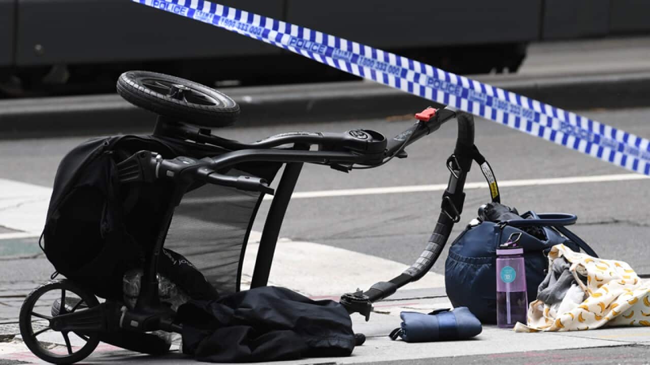 The scene of the Bourke St Mall car rampage.