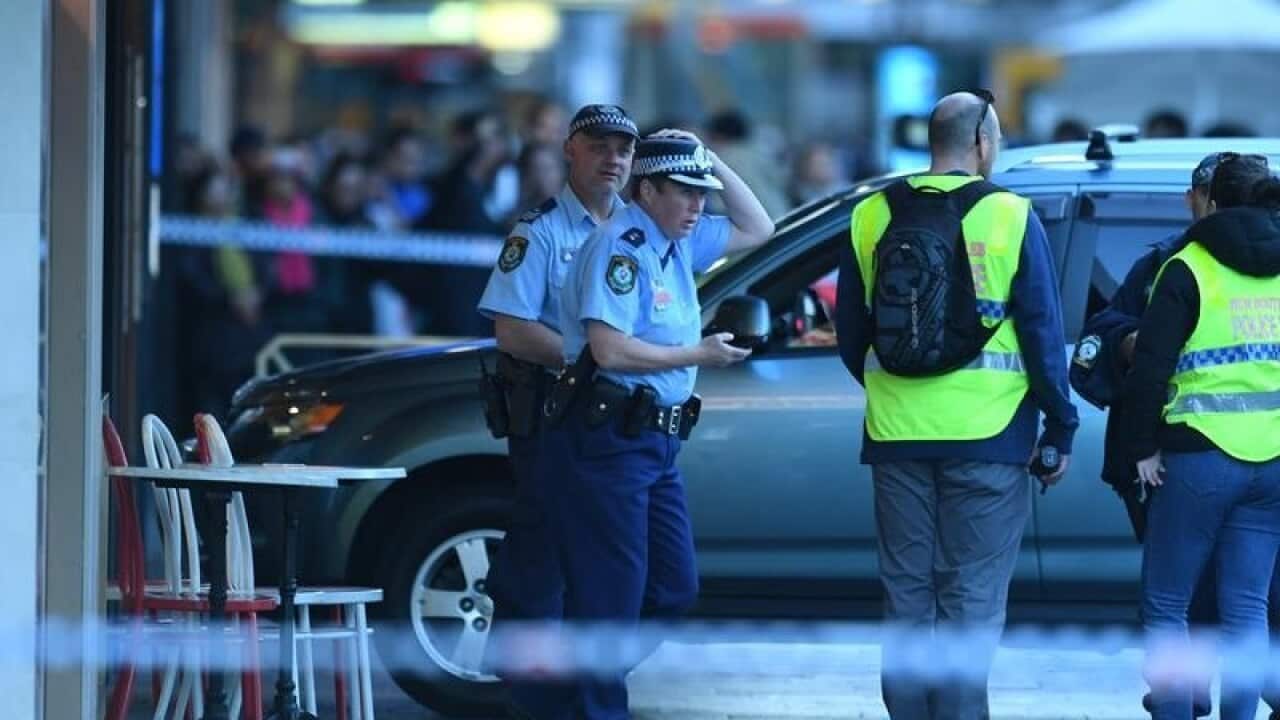 NSW Police at the scene of a car accident in Chatswood