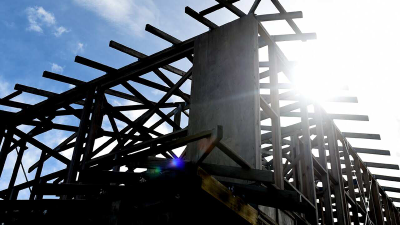 A property under construction in a new housing precinct in Sydney