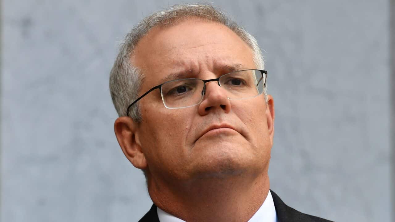 Prime Minister Scott Morrison at a press conference at Parliament House in Canberra on Friday, 9 April, 2021.