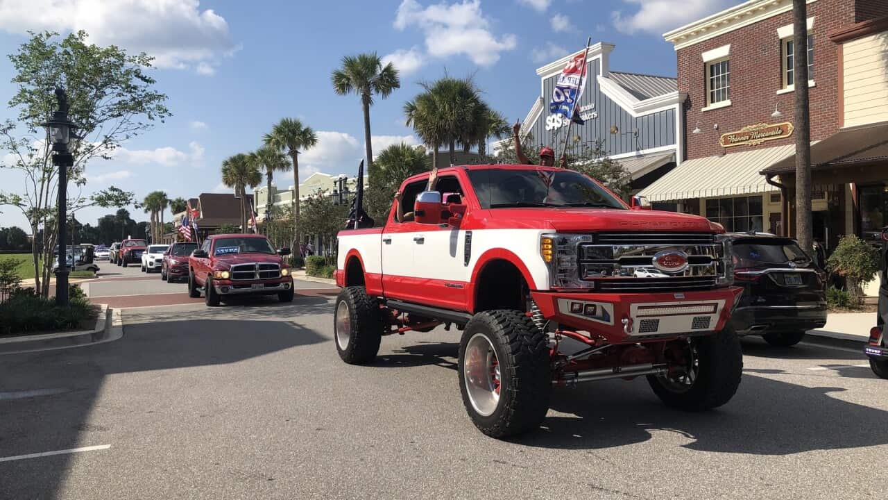 Donald Trump's supporters parade in Florida's streets