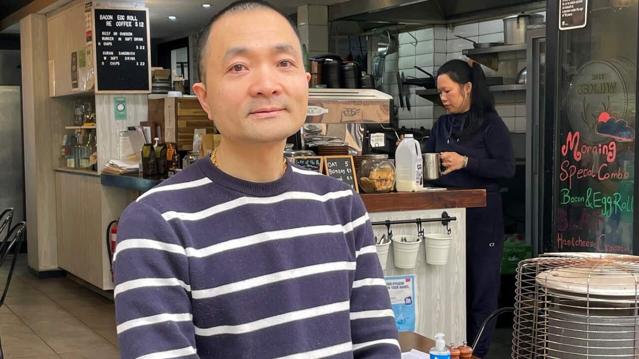 Dean Xu owner of The Wilkes cafe in Artarmon is struggling to make ends meet (SBS-Sandra Fulloon).jpg