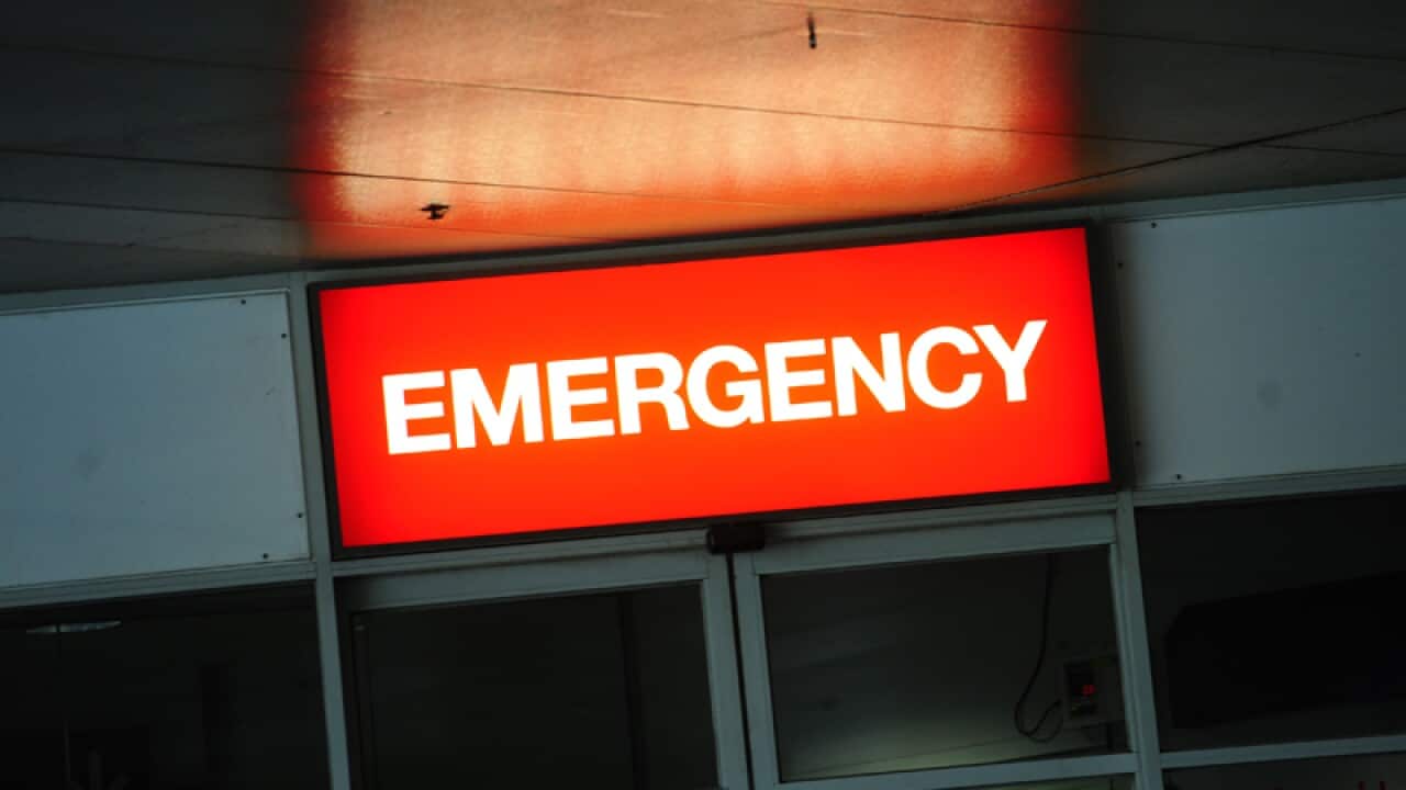 An emergency department sign