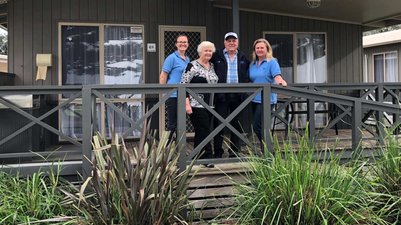 Corrinne East (right) and her family are eager to welcome visitors back to the NSW south coast