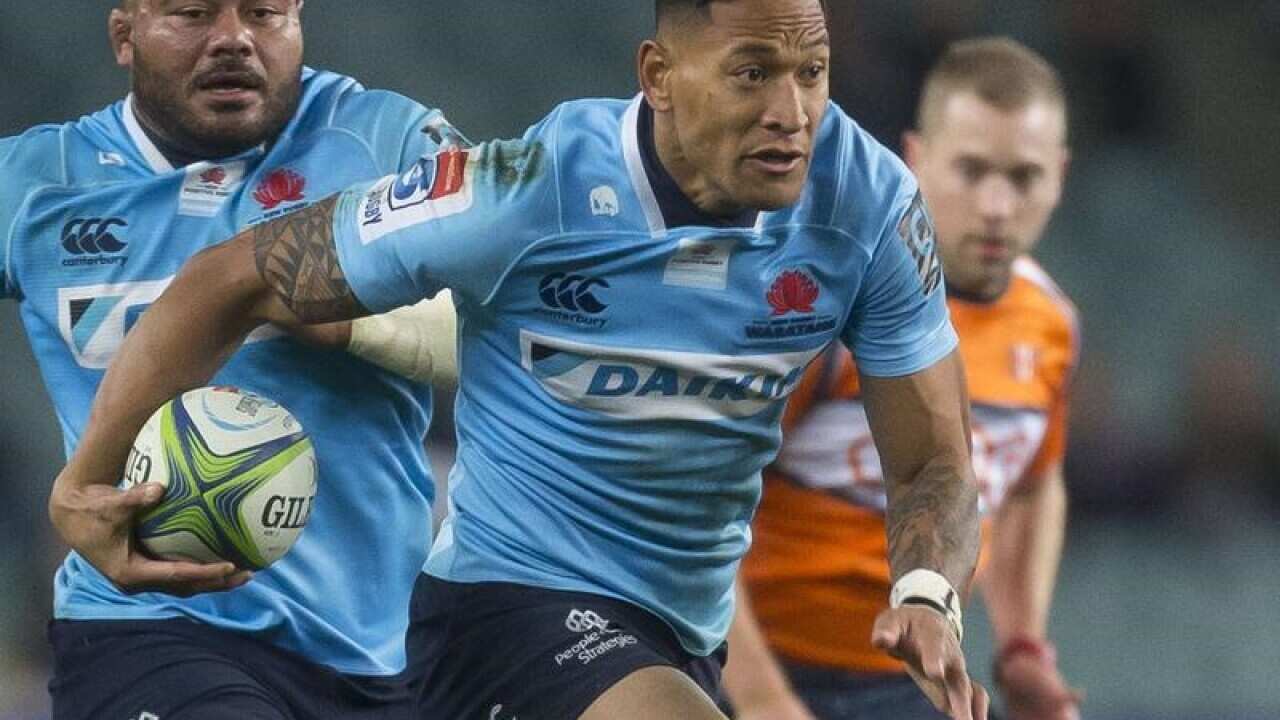 File image of Israel Folau of the Waratahs in action.