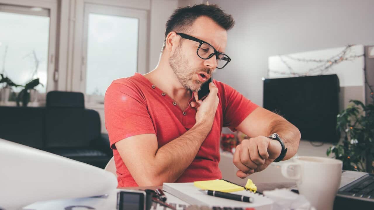 Man talking on smart phone