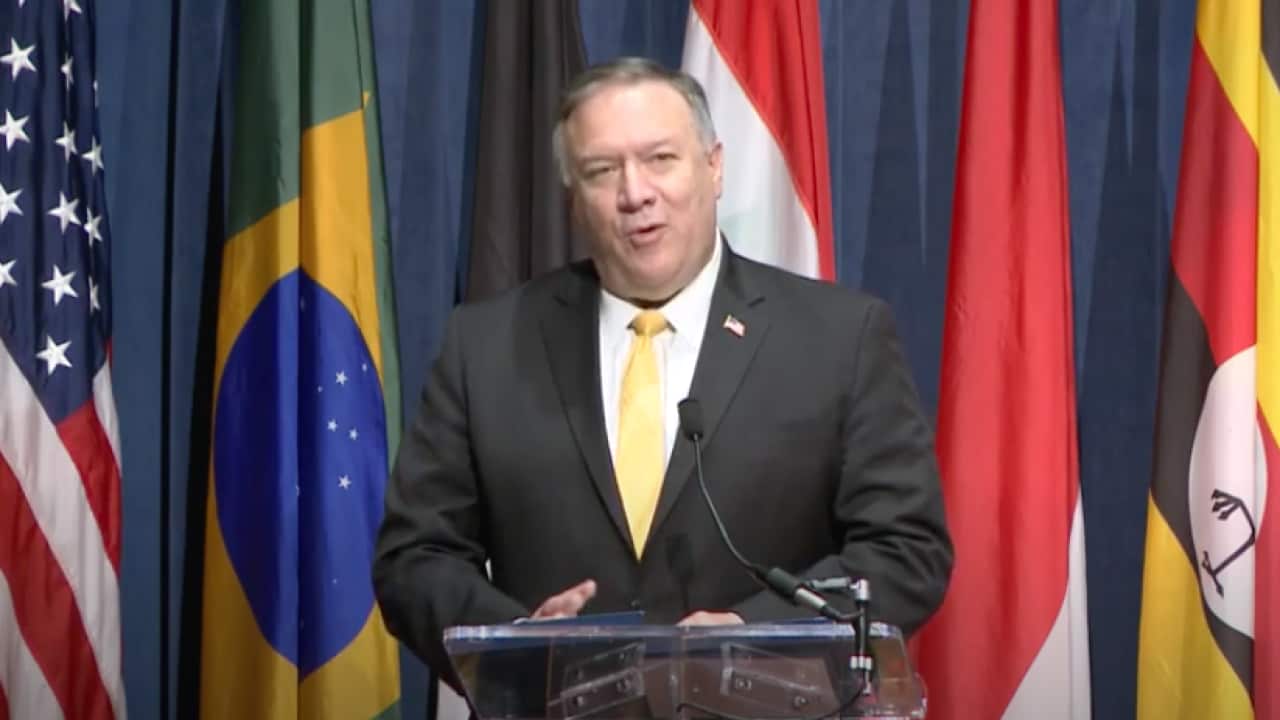 US Secretary of State Mike Pompeo hosts a virtual ceremonial signing of a declaration against universal abortion rights.
