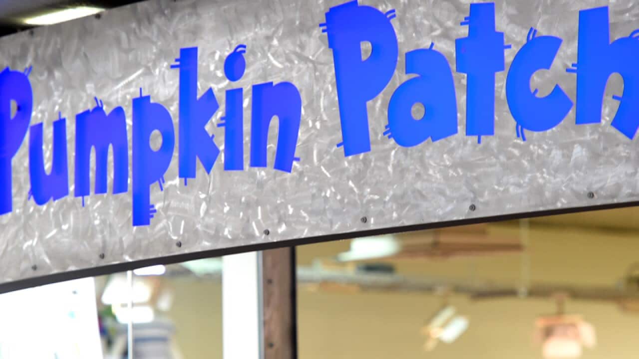 Signage at a Pumpkin Patch store