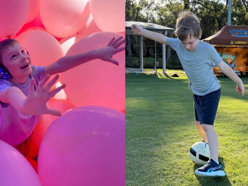 Freddie playing football and having a good time (Supplied_Michael Cooper).