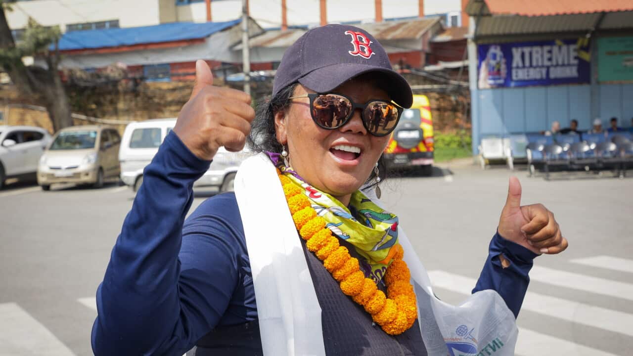 Nepali 'Mountain Queen' Lhakpa Sherpa returns to Kathmandu after 11th world record Everest climb