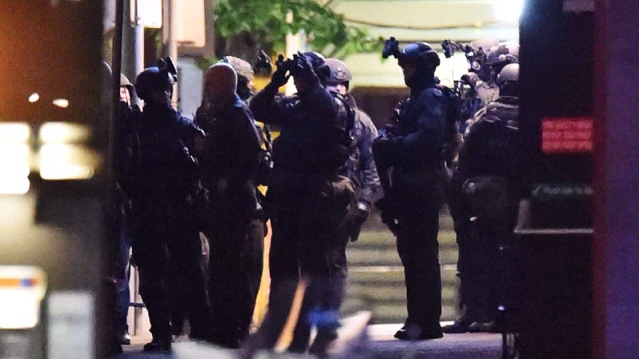 Police officers during the Lindt Cafe siege