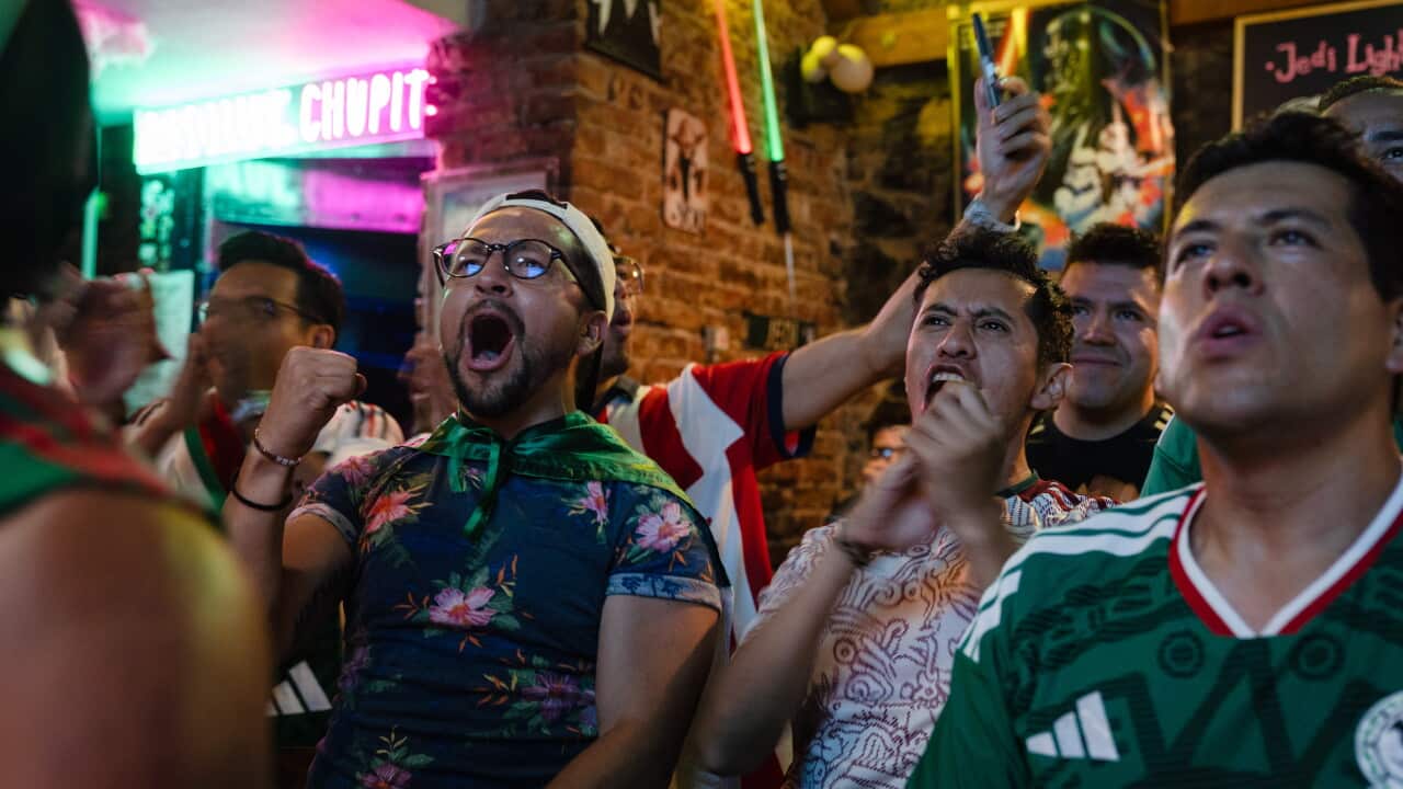 Public viewing of FIFA World Cup 2026 match between Czech Republic and Mexico in Prague.