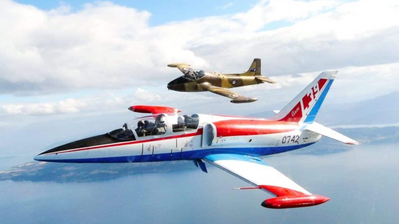 Two planes used by the Tasmania-based Top Gun Australia company.