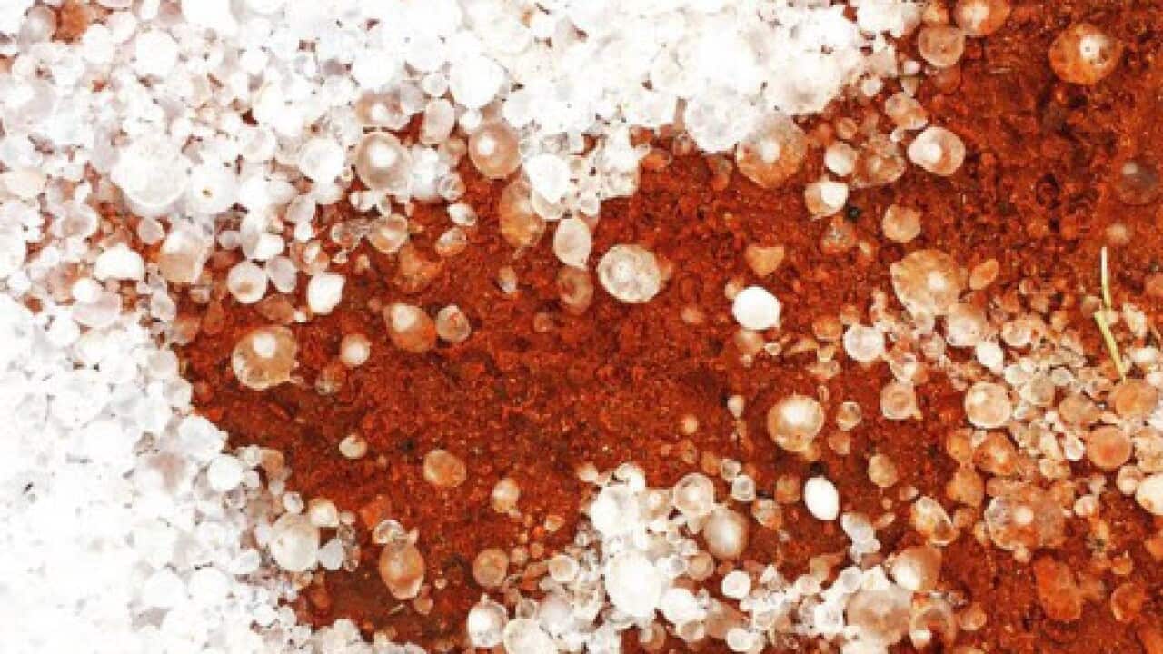 Hailstorm in Alice Springs.