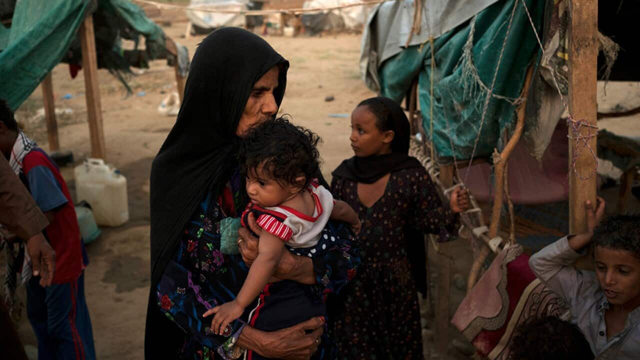 A camp for displaced Yemenis in Hajjah Province.