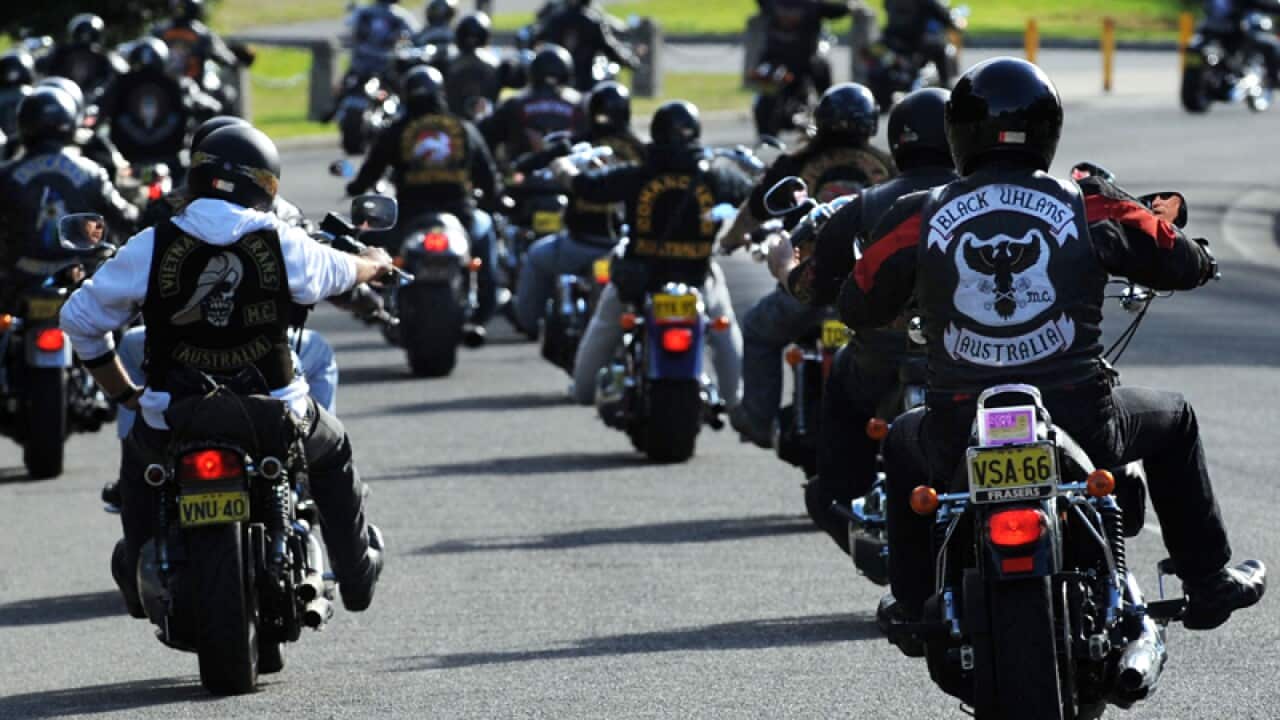 File photo of outlaw motorcycle gang members