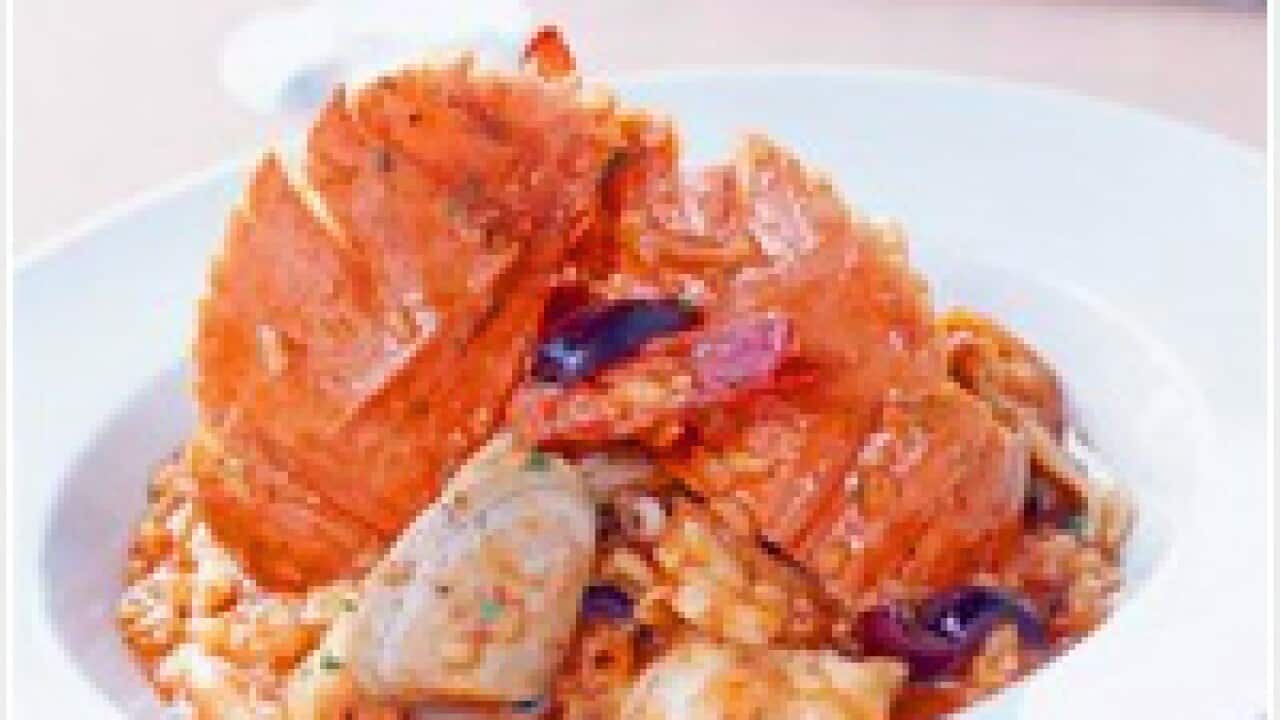 Portuguese seafood risotto