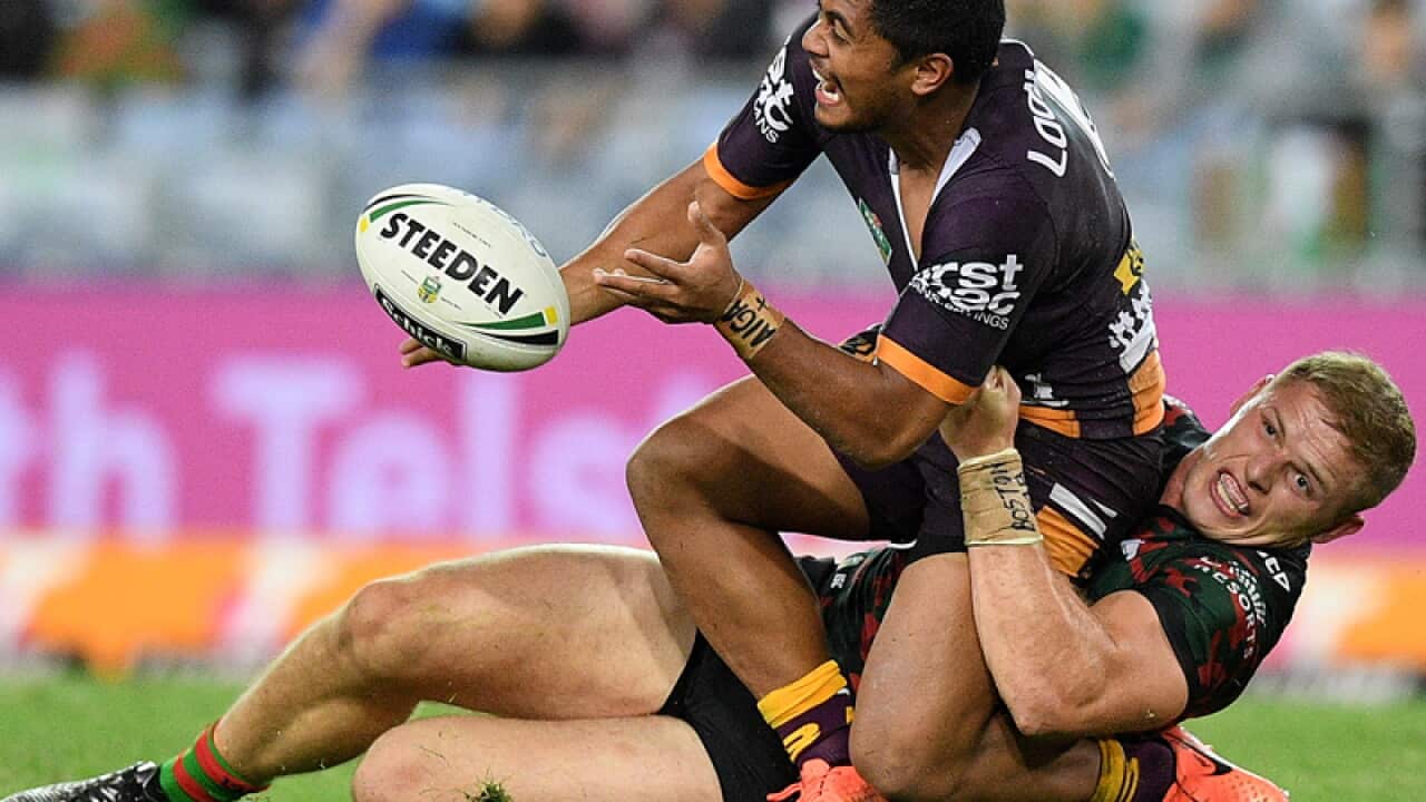Anthony Milford is tackled by George Burgess