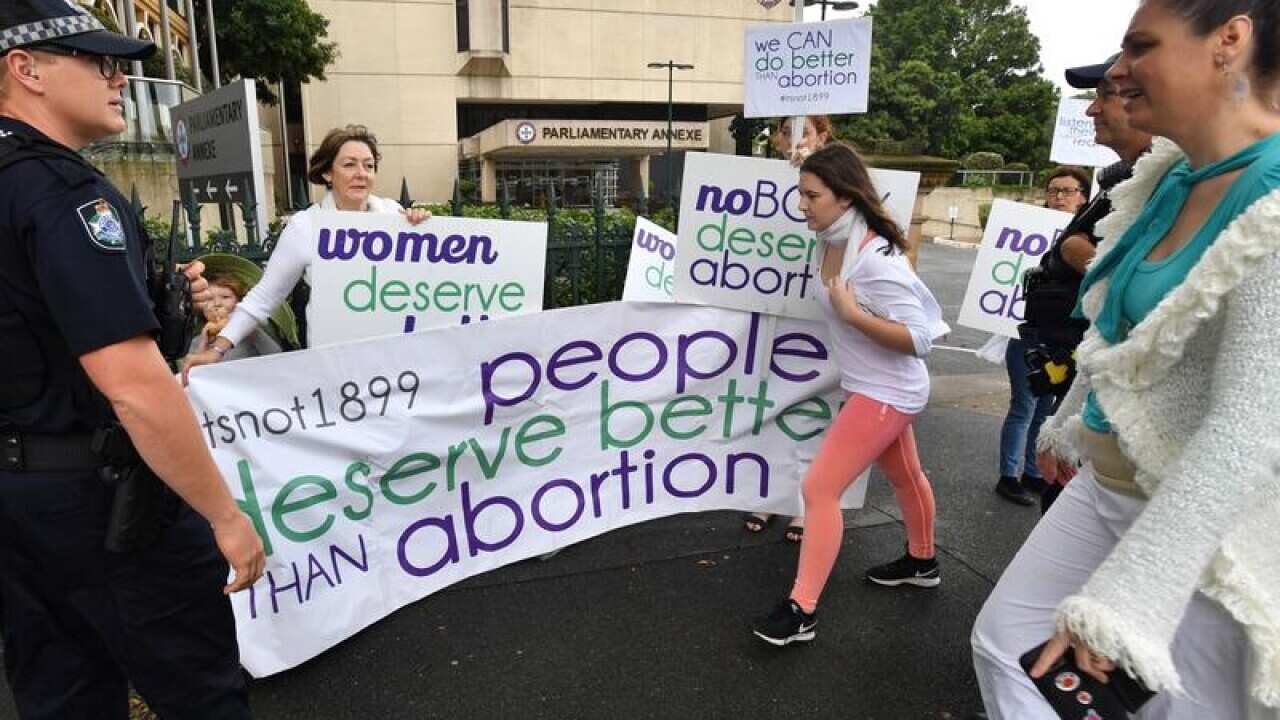 QLD PARLIAMENT ABORTION LAW PROTEST