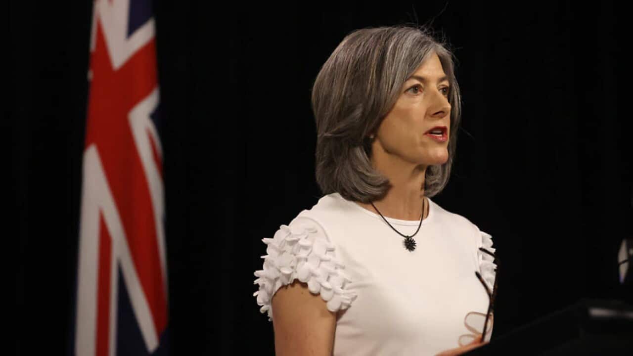 South Australian Chief Public Health Officer Nicola Spurrier speaks at a COVID-19 Daily update in Adelaide on 17 November