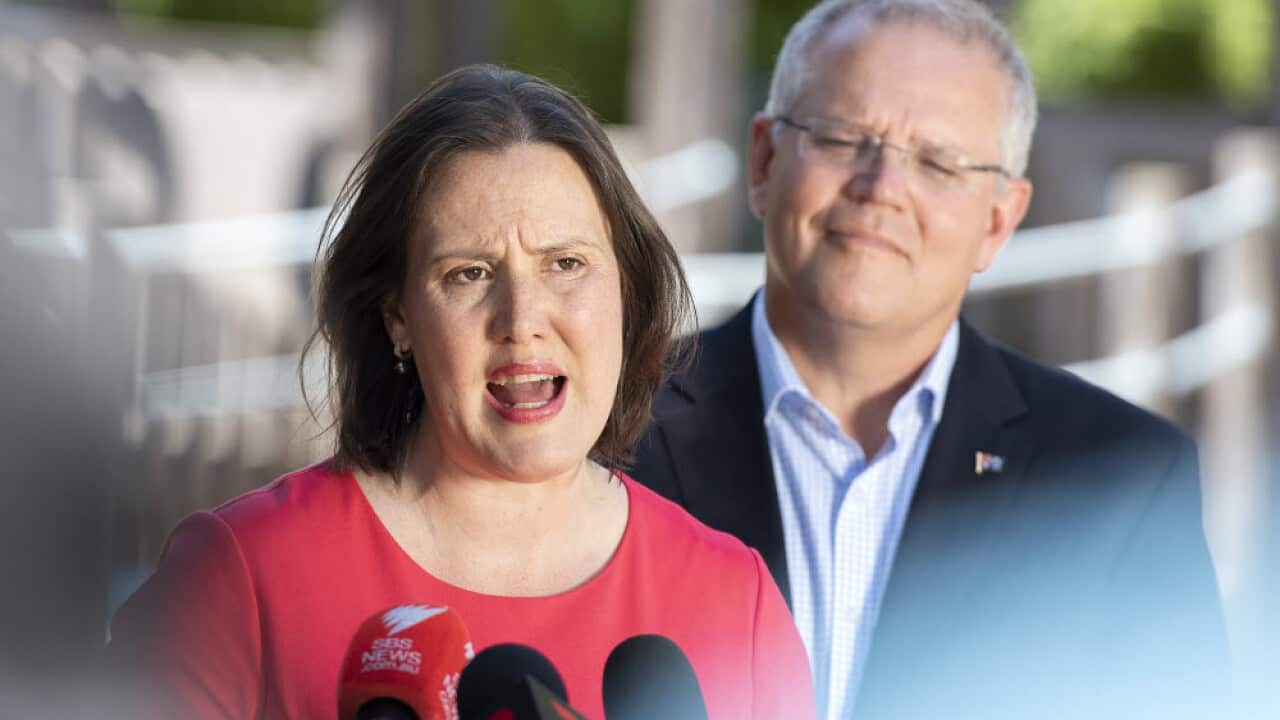 Minister for Women Kelly O'Dwyer and Prime Minister Scott Morrison