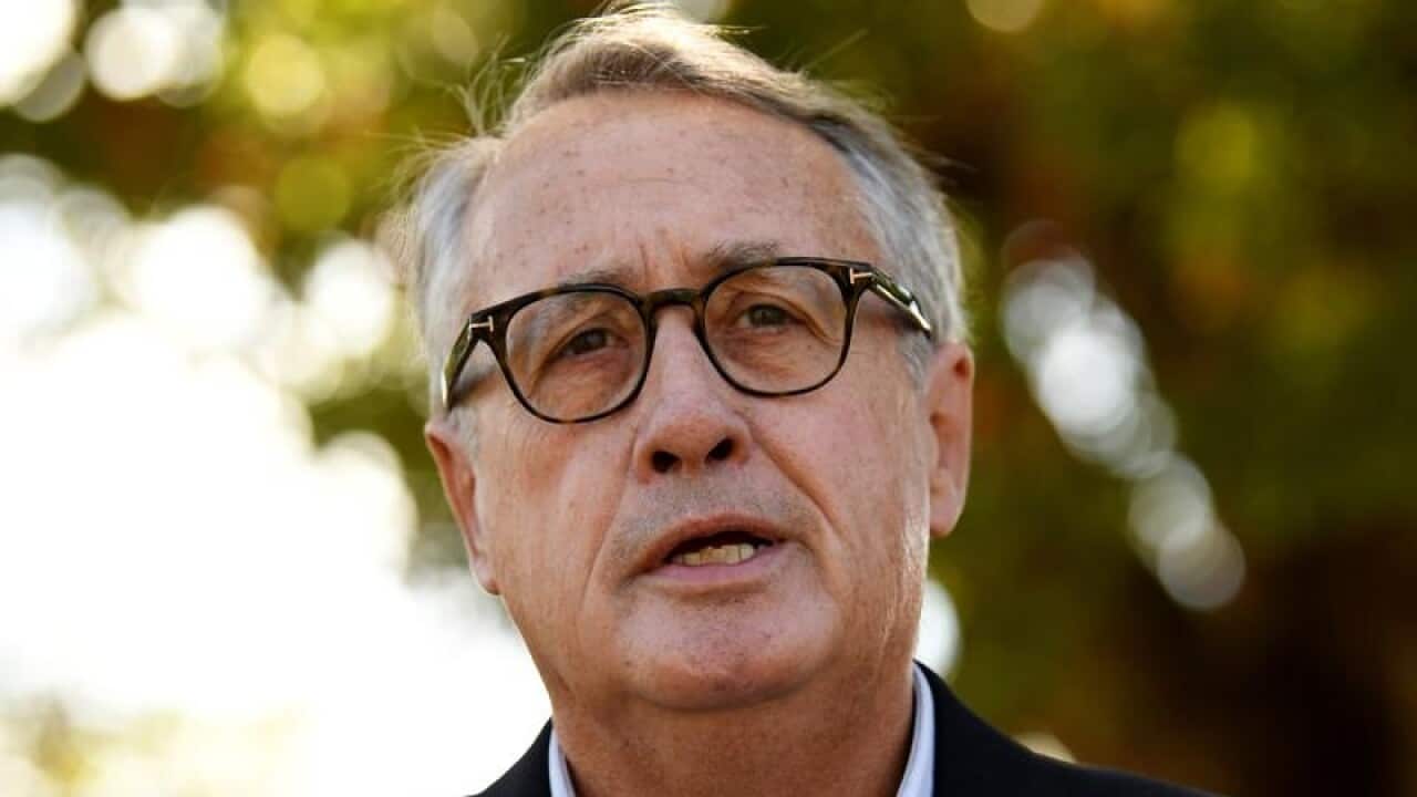 Former Labor treasurer Wayne Swan speaks to the media in Brisbane.