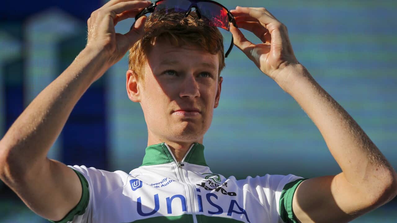 Jack Haig of Australia poses during the teams presentation ahead of the 2015 Tour Down Under