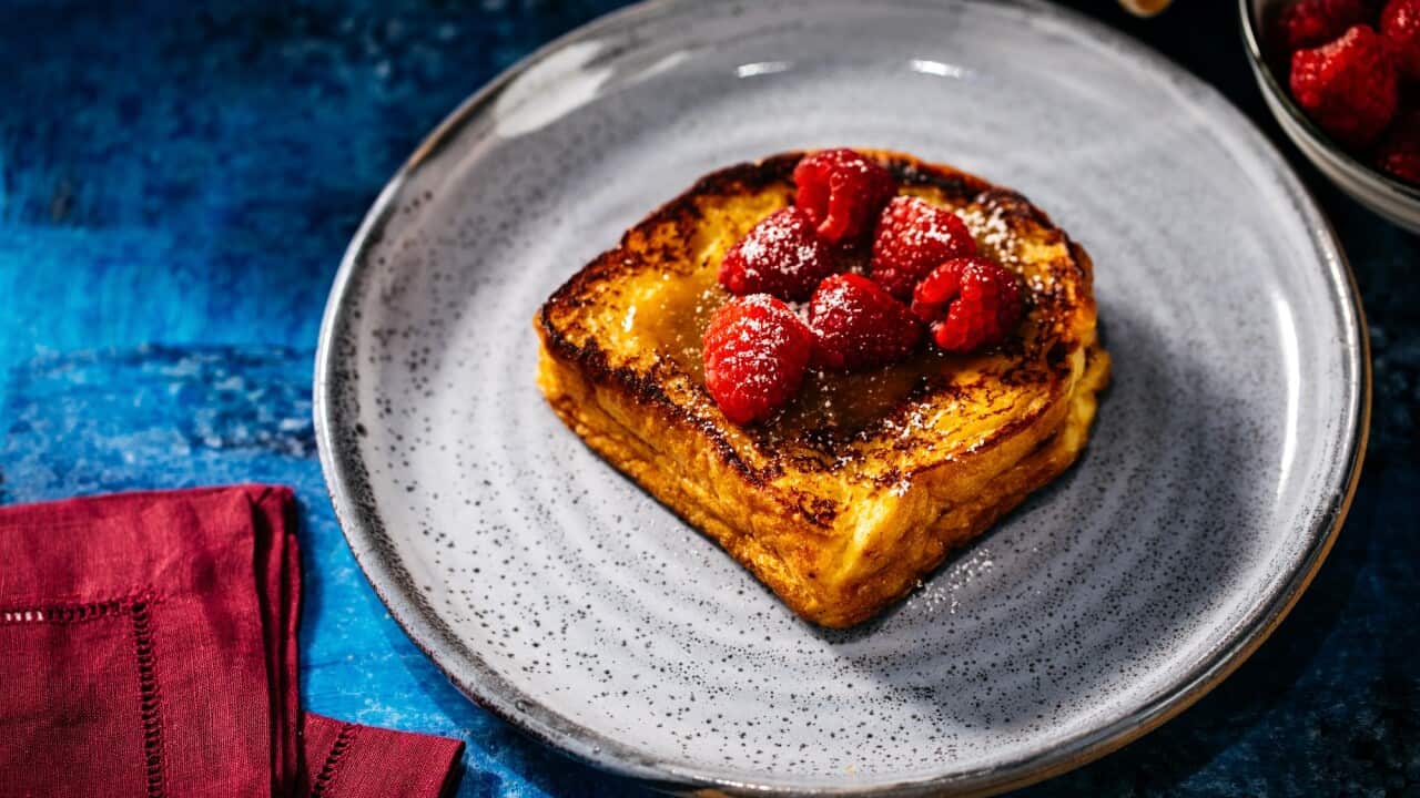 Hazelnut pain perdu with salted caramel