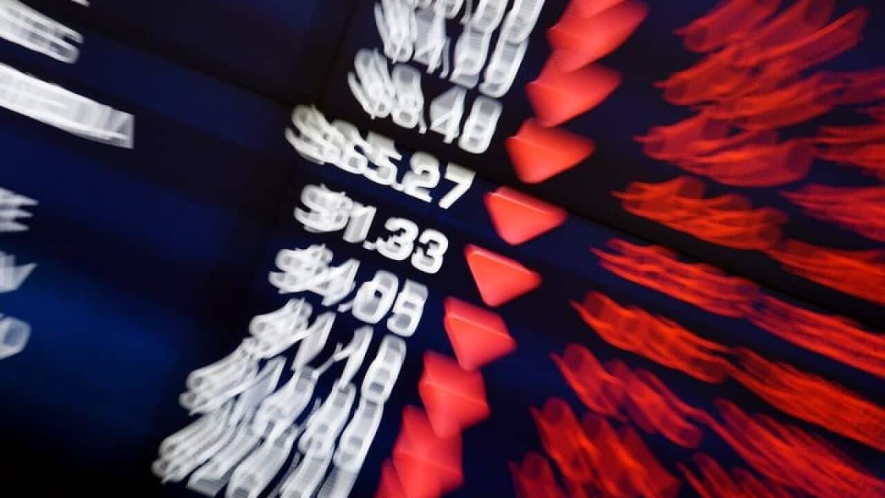 Indicator board at the Australian Stock Exchange.